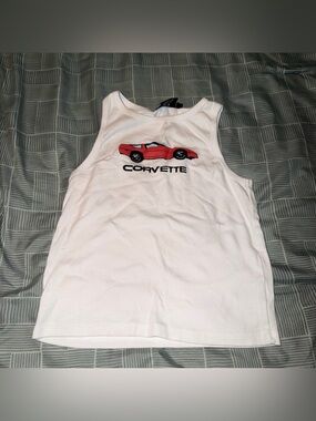 GM White Corvette Tank top